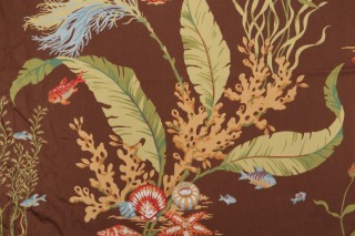 Thibaut Tidal Pool F96706 Printed Drapery Fabric in Brown