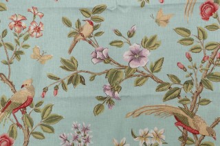 Thibaut Newman F94701 Printed Drapery Fabric in Aqua