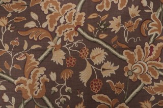 Sample of Thibaut Denmark F96031 Printed Drapery Fabric in Brown 