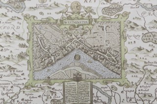 Thibaut London Map F96008 Printed Drapery Fabric in Green 