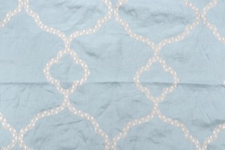 Thibaut Gibralter W72772 Embroidered Drapery Fabric in Blue 