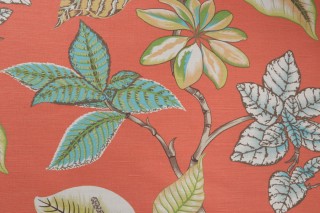 Thibaut Lucala F95754 Printed Drapery Fabric in Coral