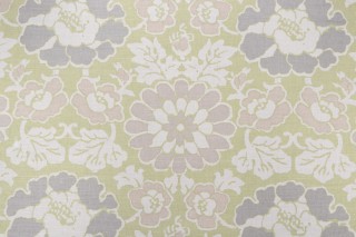 Anna French Shima AF2586 Printed Linen Blend Drapery Fabric in Apple Green for Thibaut