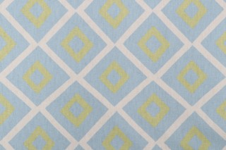 Thibaut Carole F99192 Printed Linen Blend Drapery Fabric in Aqua