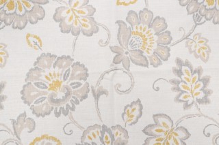 Thibaut Alexa F94917 Printed Drapery Fabric in Gold and Grey