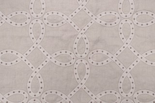 Thibaut Salina Ribbon Embroidered Linen Decorator Fabric in Linen AW1378