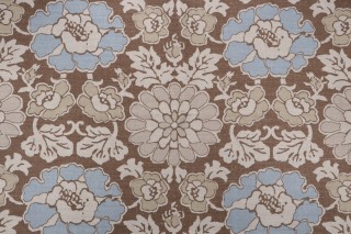 Thibaut Shima Printed Linen Cotton Drapery Fabric in Brown AF2588