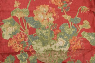 Thibaut Washington Printed Linen Drapery Fabric in Red F96019