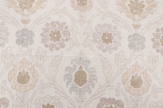 Thibaut Buccini Printed Linen Cotton Drapery Fabric in Cream F96056