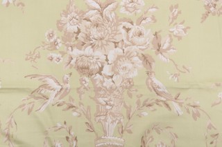 Thibaut Robin Printed Cotton Drapery Fabric in Green F91321