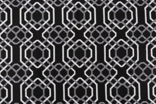 Bella Dura Alexandria Woven Polyolefin Outdoor Fabric in Black/White 