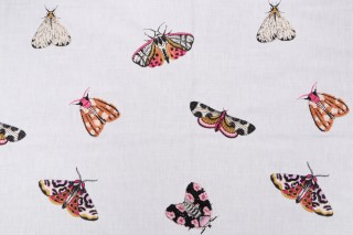 TFA Take Flight Embroidered Drapery Fabric in Peach Glow 