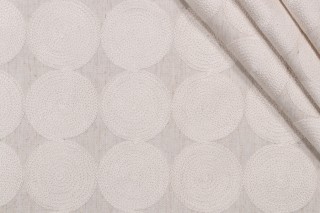 Valiant Fabrics Twirl Embroidered Decorator Fabric in Linen 