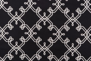 PK Lifestyles Dynasty Embroidery Decorator Fabric in Onyx 