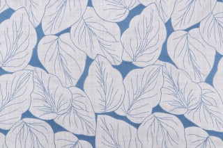 PK Lifestyles Philodendron Embroidery Decorator Fabric in Aegean 