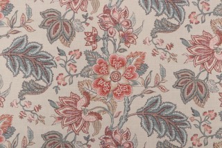 PK Lifestyles Flowering Printed Cotton Drapery Fabric in Twine 