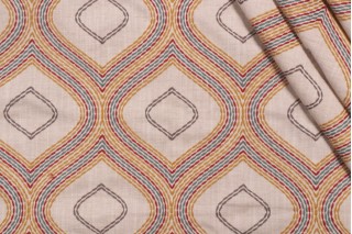 Valiant Fabrics Bazaar Embroidered Drapery Fabric in Regal