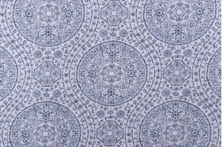 Magnolia Home Marrakesh Printed Cotton Drapery Fabric in Navy