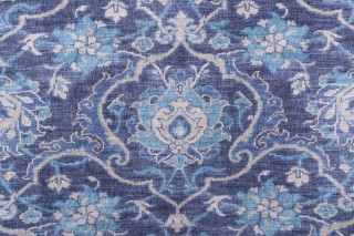 PK Lifestyles Shiraz Printed Cotton Drapery Fabric in Navy 