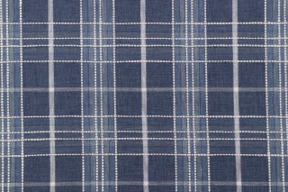 PK Lifestyles Malcom Plaid Woven Decorator Fabric in Indigo 