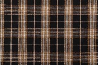 PK Lifestyles Malcom Plaid Woven Decorator Fabric in Ebony 