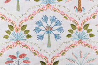 Tommy Bahama Daintree Embroidered Cotton Decorator Fabric in Tropical 