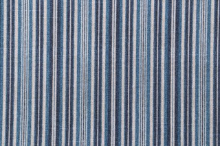 PK Lifestyles Crossing Stripe Printed Cotton Drapery Fabric in Navy 