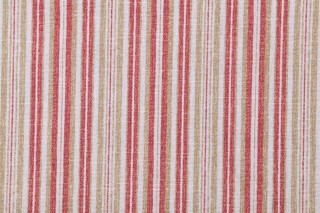 PK Lifestyles Crossing Stripe Printed Cotton Drapery Fabric in Pomegranate 