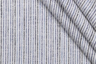 P Kaufmann Raji Stripe Printed Drapery Fabric in Indigo 