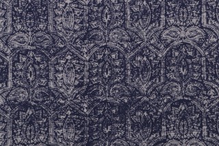 P Kaufmann Jaipur Printed Cotton Linen Drapery Fabric in Indigo 