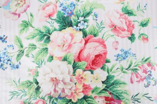 P Kaufmann Battersea Bouquet Printed Polished Cotton Drapery Fabric in Sunburst 