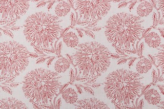 P Kaufmann Adra Printed Cotton Linen Drapery Fabric in Blaze 