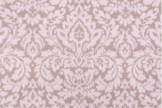 Waverly Dashing Damask Printed Cotton Drapery Fabric in Linen