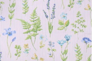 Covington Giardini Printed Cotton Twill Drapery Fabric in 50-Bluebell