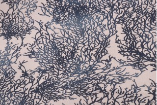 Stof Fabrics Caledonie Printed Cotton Blend Drapery Fabric in Bleu