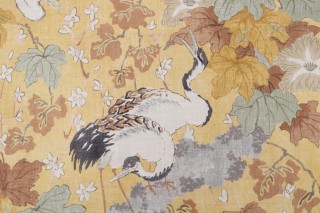 P. Kaufmann Takoda Printed Cotton Drapery Fabric in Gold Dust 