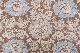 Thibaut Shima AF2588 Printed Linen Blend Drapery Fabric in Brown 