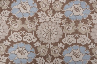 Thibaut Shima AF2588 Printed Linen Blend Drapery Fabric in Brown 