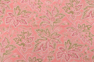 Thibaut Brunswick F9103 Printed Cotton Twill Drapery Fabric in Pink 