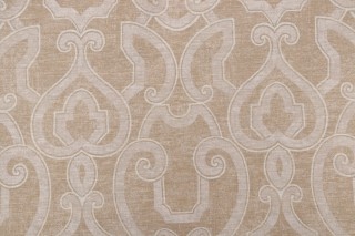 Thibaut Barrowgate Printed Linen Cotton Drapery Fabric in Beige F94716