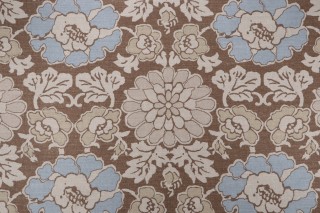 Thibaut Shima Printed Cotton Linen Decorator Fabric in Brown AF2588