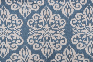 Maisha Printed Drapery Fabric in Denim