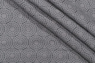 Enso Embroidered Silk Drapery Fabric 