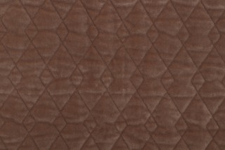 Argyle Quilted Velvet Upholstery Fabric in Toffee