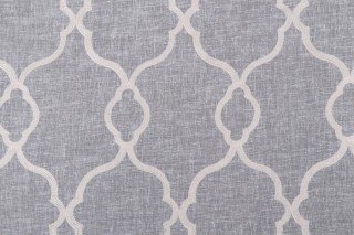Angela Sheer Embroidered Drapery Fabric in Snow