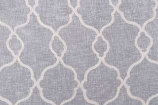 Angela Sheer Embroidered Drapery Fabric in Snow