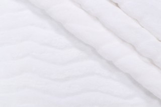 PK Lifestyles Lush Chevron Faux-Fur Decorator Fabric in Swan