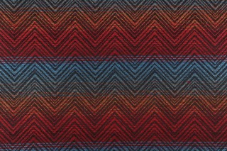 Crypton Flamestitch Stripe High Performance Woven Upholstery Fabric in Ombre Blue/Red