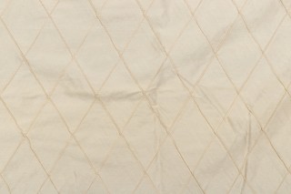 Diamond Stitch Silk Drapery Fabric in Champagne