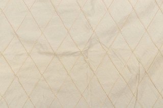 Diamond Stitch Silk Drapery Fabric in Champagne